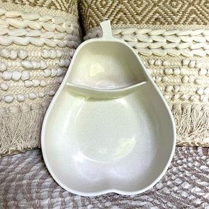 🤩 Vintage USA Pfaltzgraff Chip / Dip/ Salsa serving Bowl Speckled Cream Ceramic